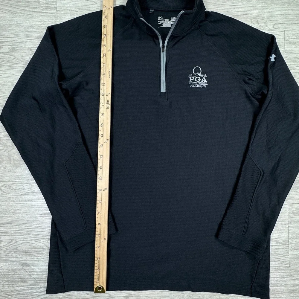 Under Armour Men's Pullover 2017 PGA Championship Black Large 1/4 Zip Golf Shirt